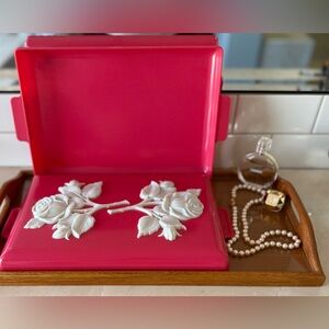 Vintage Max Factor Hollywood Brownette Cosmetic Box • Retro Red Vanity Case